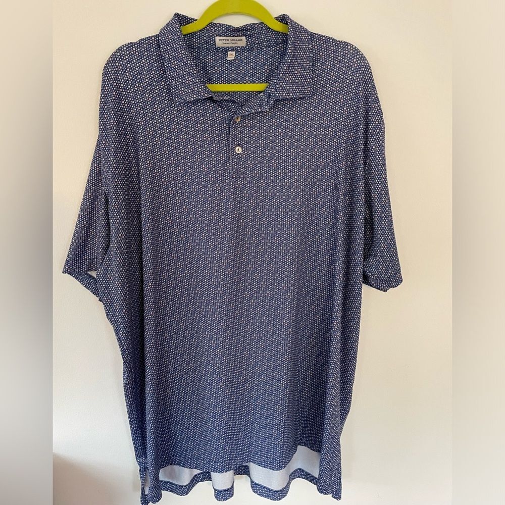 Peter Millar Blue Micro-Dot Polo